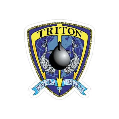 Det Triton (U.S. Navy) Transparent STICKER Die-Cut Vinyl Decal 2 Inch Transparent - The Sticker Space
