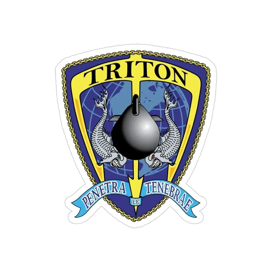 Det Triton (U.S. Navy) Transparent STICKER Die-Cut Vinyl Decal 4 Inch Transparent - The Sticker Space