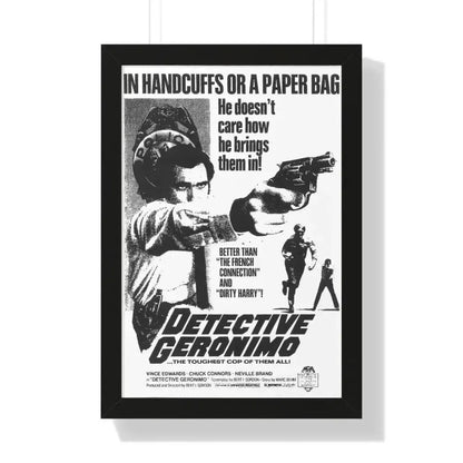 DETECTIVE GERONIMO (THE MAD BOMBER) 1973 - Framed Movie Poster 16″ x 24″ Black - The Sticker Space