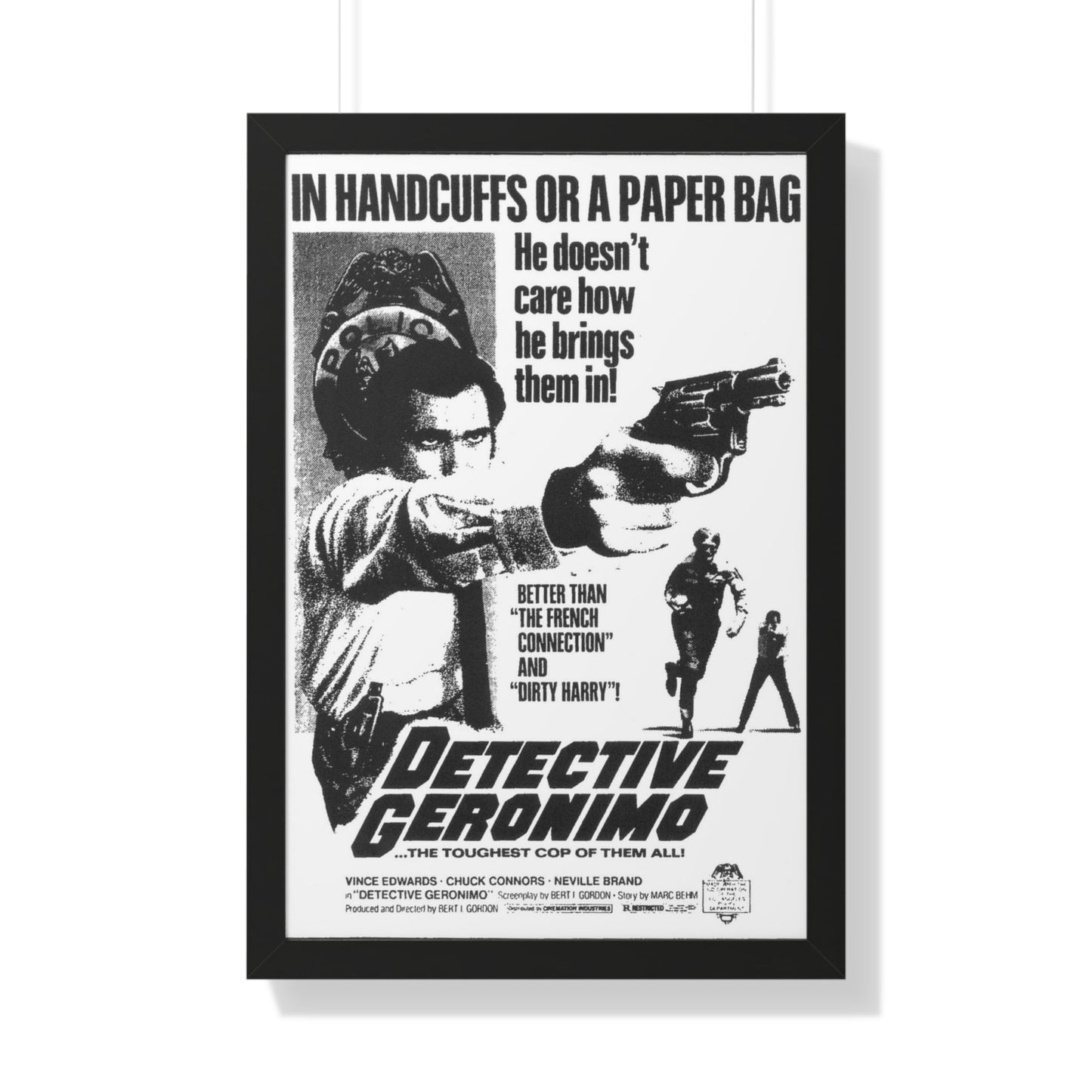 DETECTIVE GERONIMO (THE MAD BOMBER) 1973 - Framed Movie Poster-20" x 30"-The Sticker Space