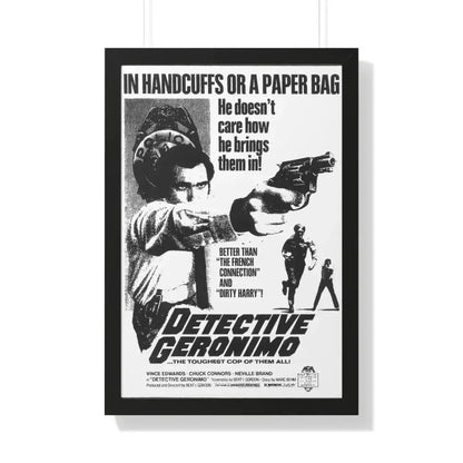 DETECTIVE GERONIMO (THE MAD BOMBER) 1973 - Framed Movie Poster 20" x 30" Black - The Sticker Space