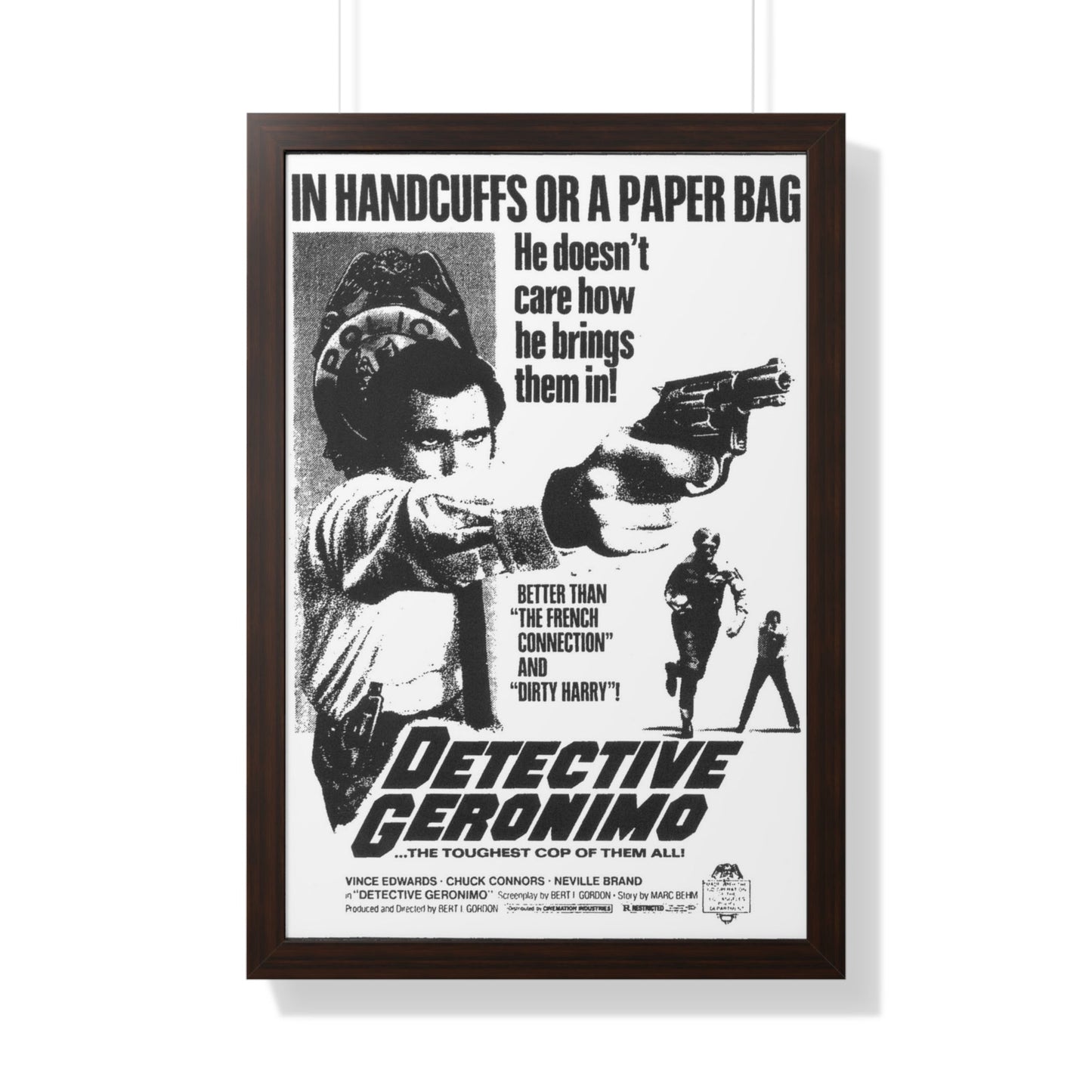 DETECTIVE GERONIMO (THE MAD BOMBER) 1973 - Framed Movie Poster-20" x 30"-The Sticker Space