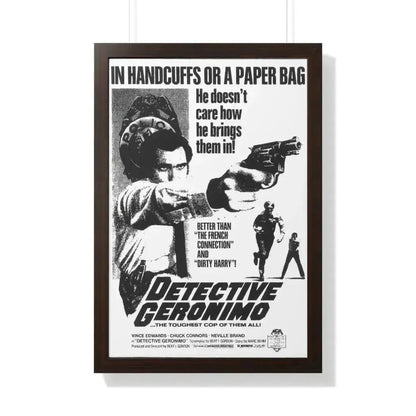 DETECTIVE GERONIMO (THE MAD BOMBER) 1973 - Framed Movie Poster 20" x 30" Walnut - The Sticker Space