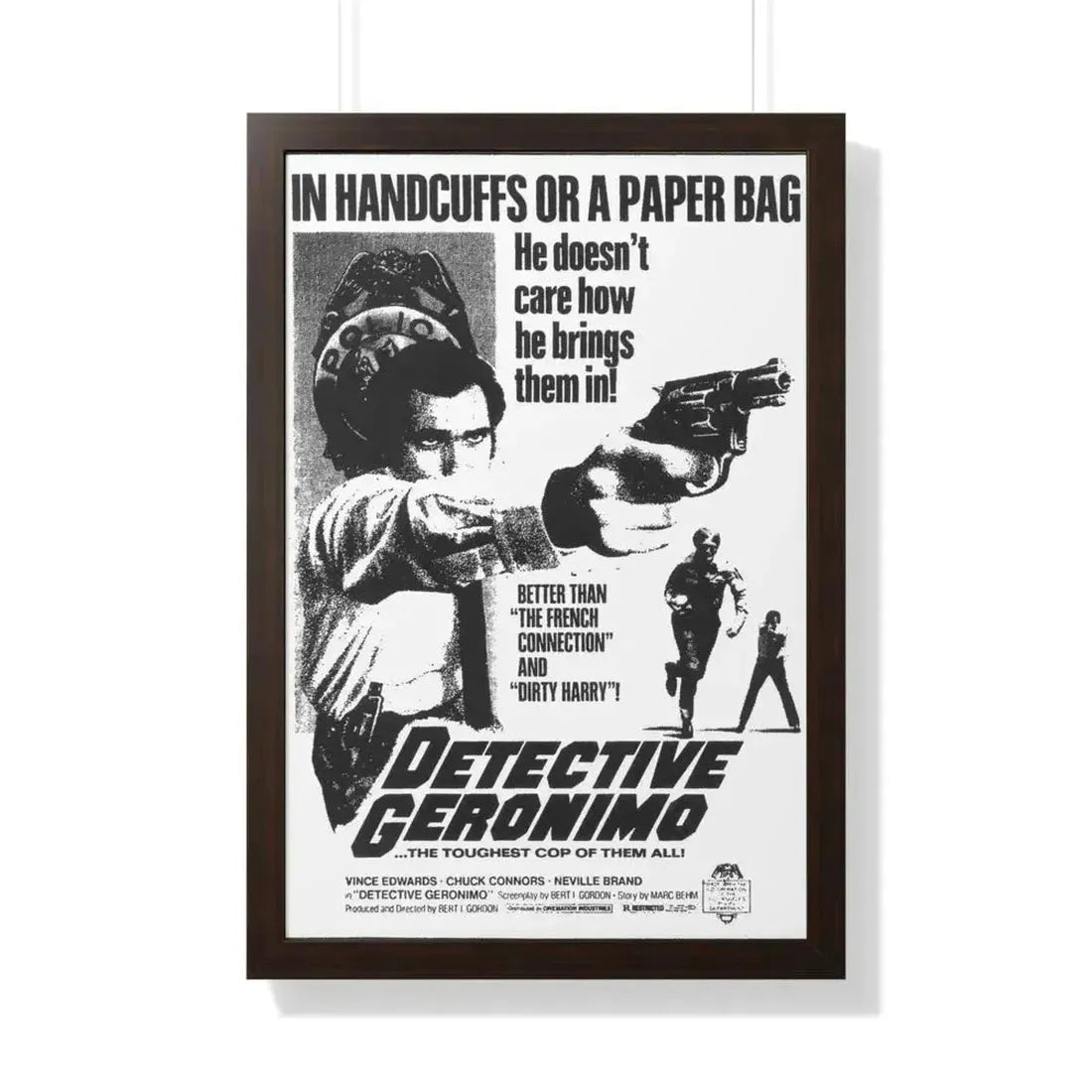DETECTIVE GERONIMO (THE MAD BOMBER) 1973 - Framed Movie Poster - The Sticker Space