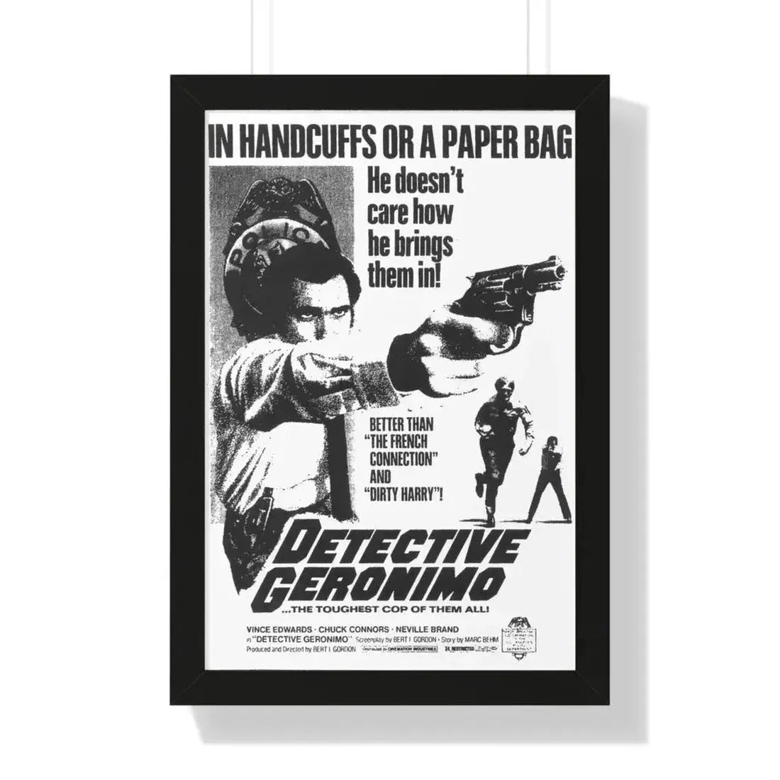 DETECTIVE GERONIMO (THE MAD BOMBER) 1973 - Framed Movie Poster - The Sticker Space