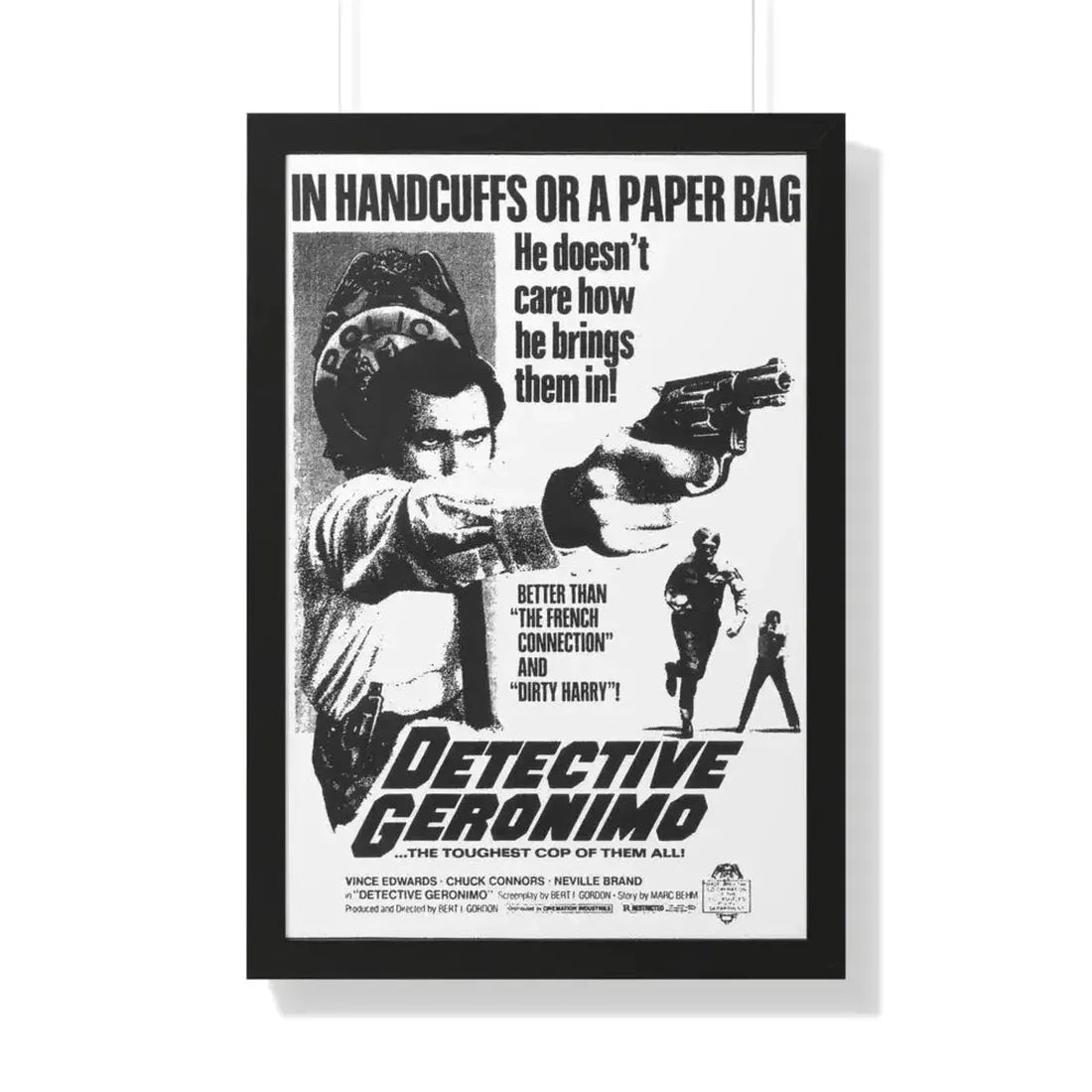 DETECTIVE GERONIMO (THE MAD BOMBER) 1973 - Framed Movie Poster - The Sticker Space