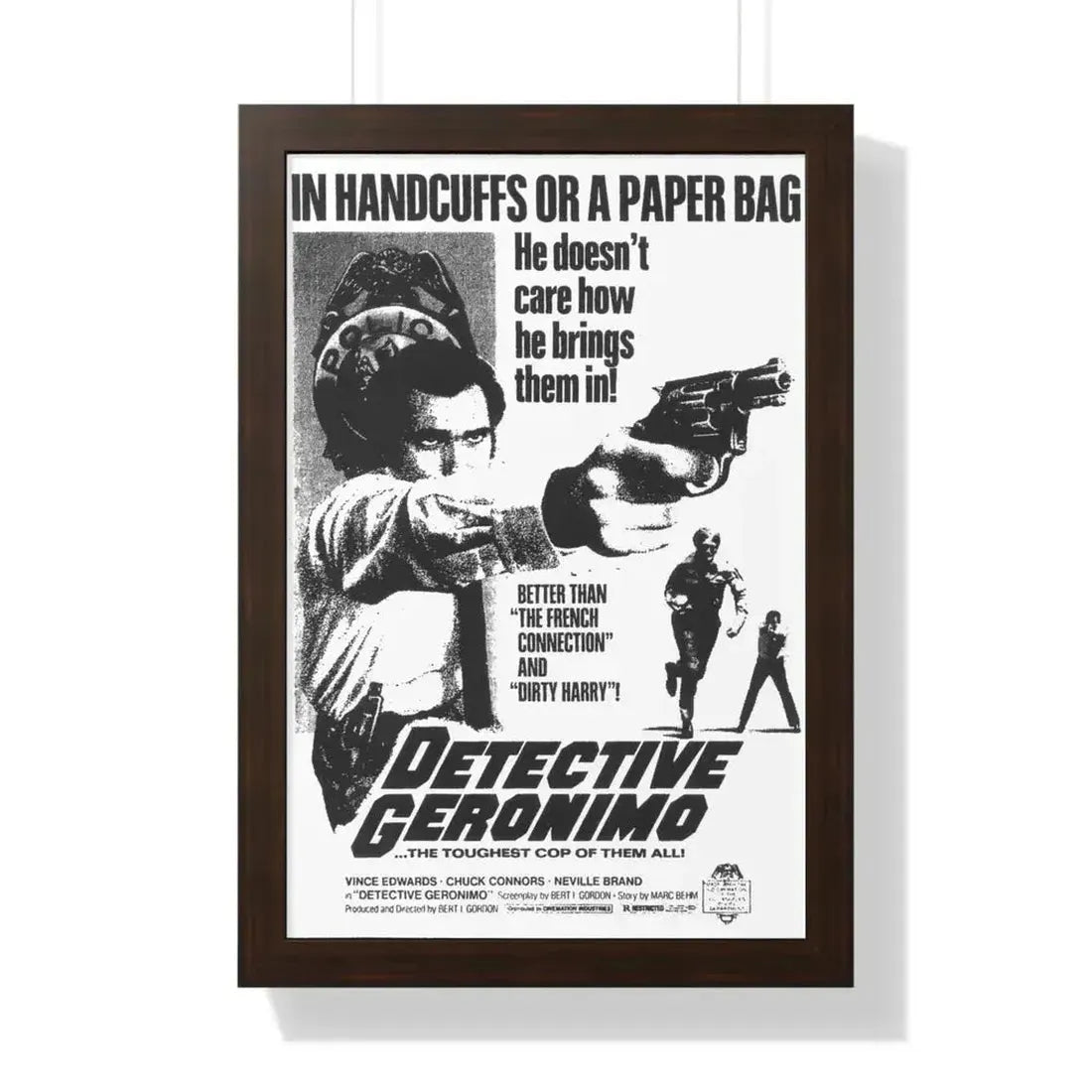 DETECTIVE GERONIMO (THE MAD BOMBER) 1973 - Framed Movie Poster - The Sticker Space