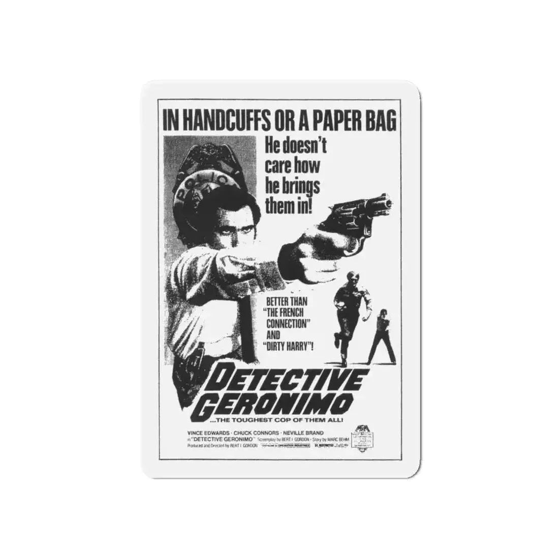 DETECTIVE GERONIMO (THE MAD BOMBER) 1973 Movie Poster - Refrigerator Magnet - The Sticker Space