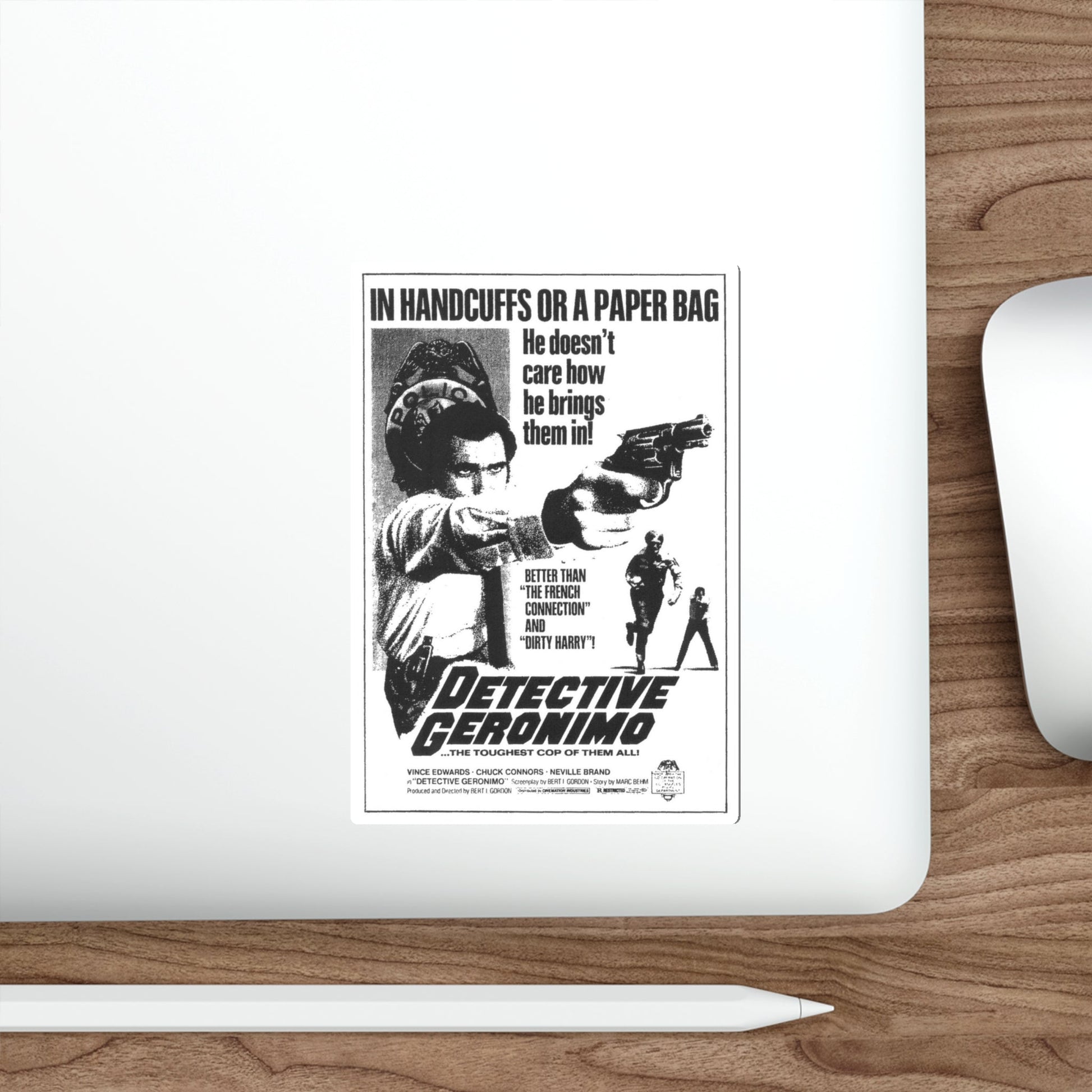 DETECTIVE GERONIMO (THE MAD BOMBER) 1973 Movie Poster STICKER Vinyl Die-Cut Decal-The Sticker Space