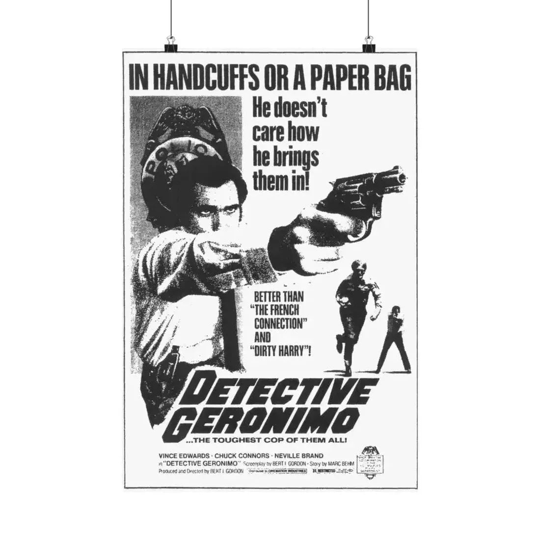 DETECTIVE GERONIMO (THE MAD BOMBER) 1973 - Paper Movie Poster 16″ x 24″ Matte - The Sticker Space