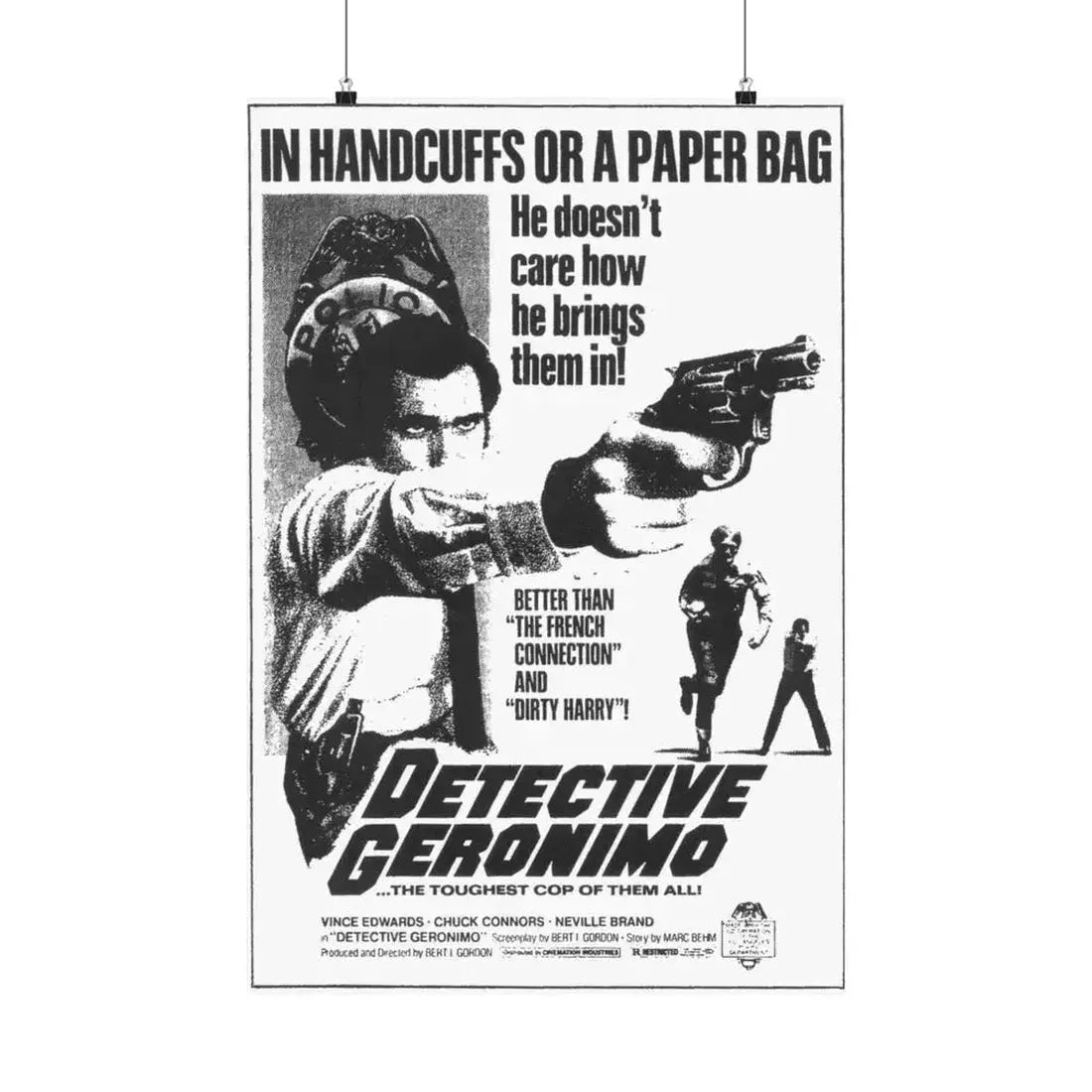 DETECTIVE GERONIMO (THE MAD BOMBER) 1973 - Paper Movie Poster 20″ x 30″ Matte - The Sticker Space