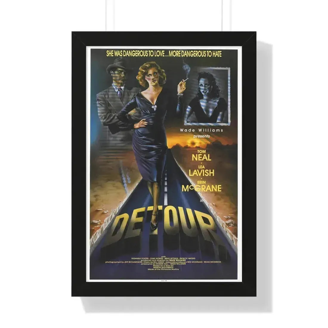 DETOUR 1945 - Framed Movie Poster 16″ x 24″ Black - The Sticker Space
