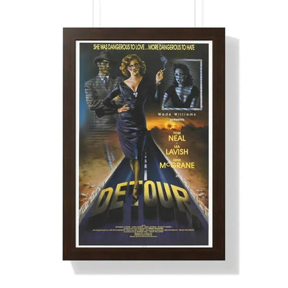 DETOUR 1945 - Framed Movie Poster 16″ x 24″ Walnut - The Sticker Space