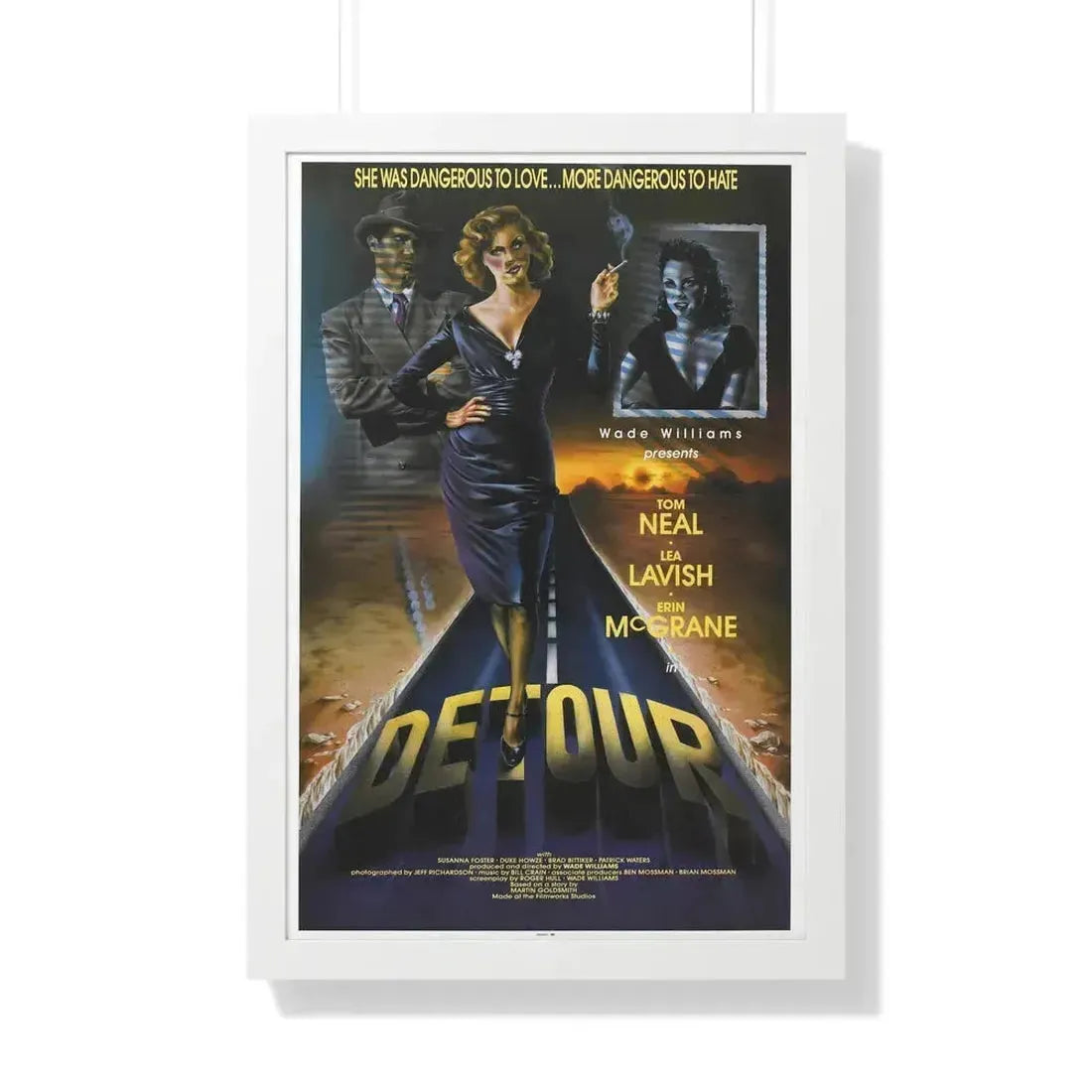 DETOUR 1945 - Framed Movie Poster 20" x 30" White - The Sticker Space