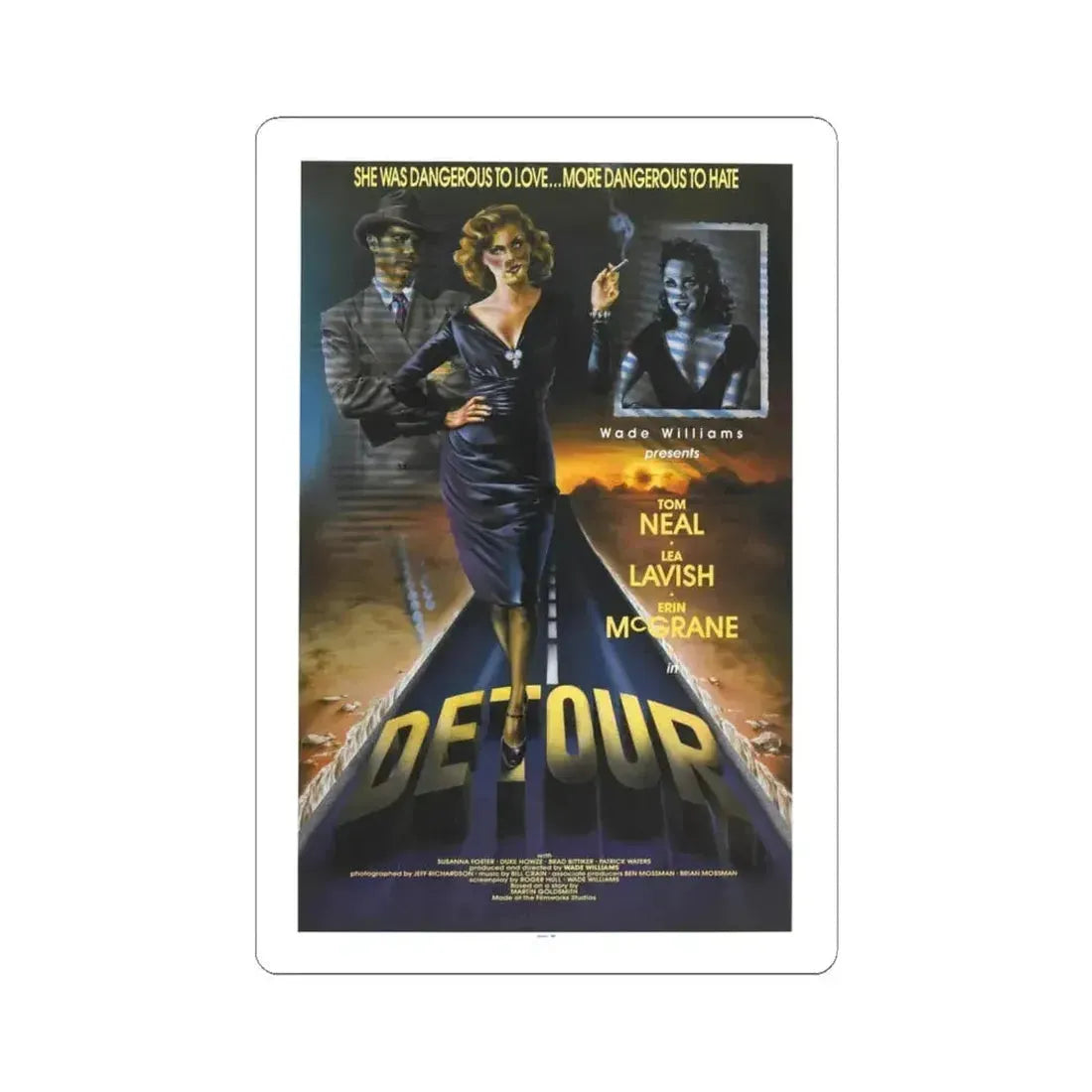 DETOUR 1945 Movie Poster - STICKER Vinyl Kiss-Cut Decal 6 Inch White - The Sticker Space