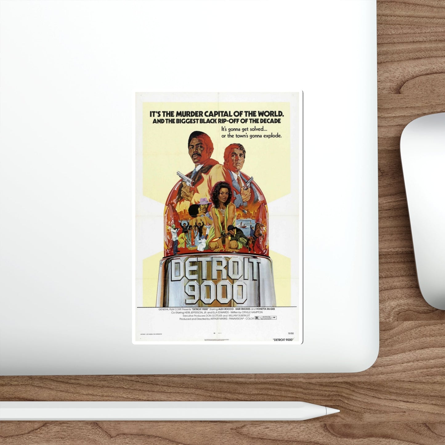 DETROIT 9000 1973 Movie Poster STICKER Vinyl Die-Cut Decal-The Sticker Space