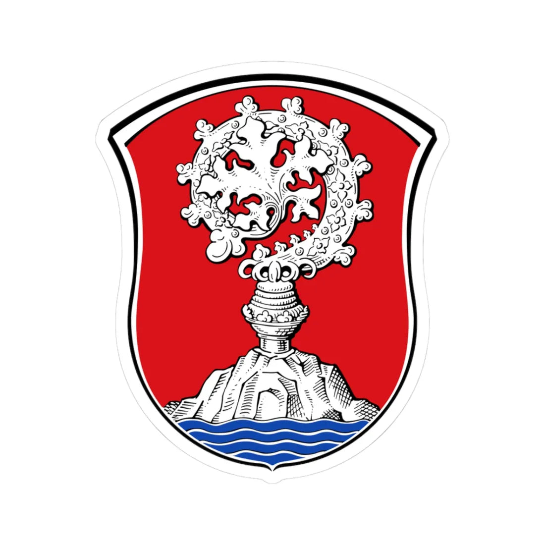 DEU Abtsteinach COA (Germany) (Coat of Arms) STICKER Vinyl Kiss-Cut Decal 3 Inch White - The Sticker Space