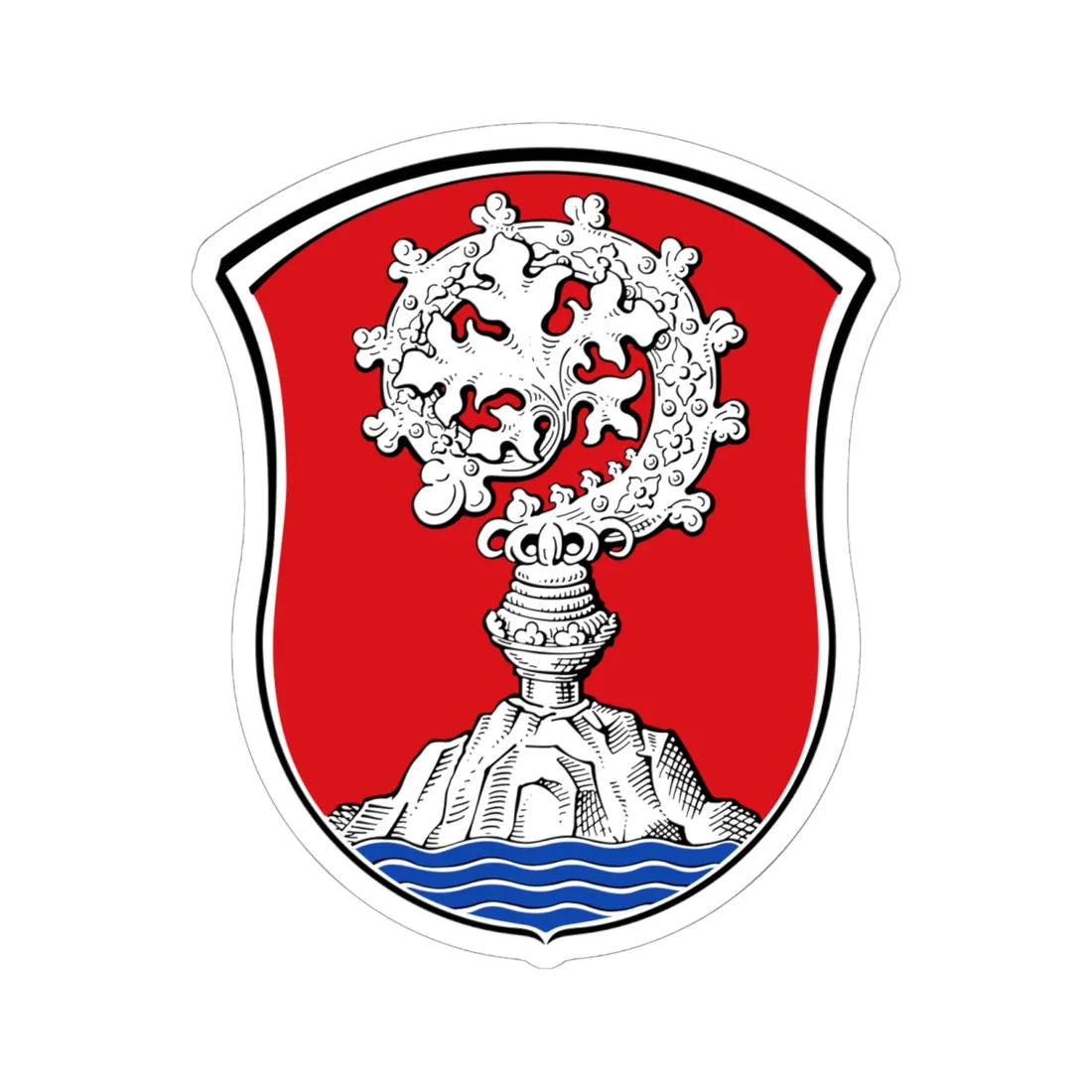 DEU Abtsteinach COA (Germany) (Coat of Arms) STICKER Vinyl Kiss-Cut Decal 6 Inch White - The Sticker Space