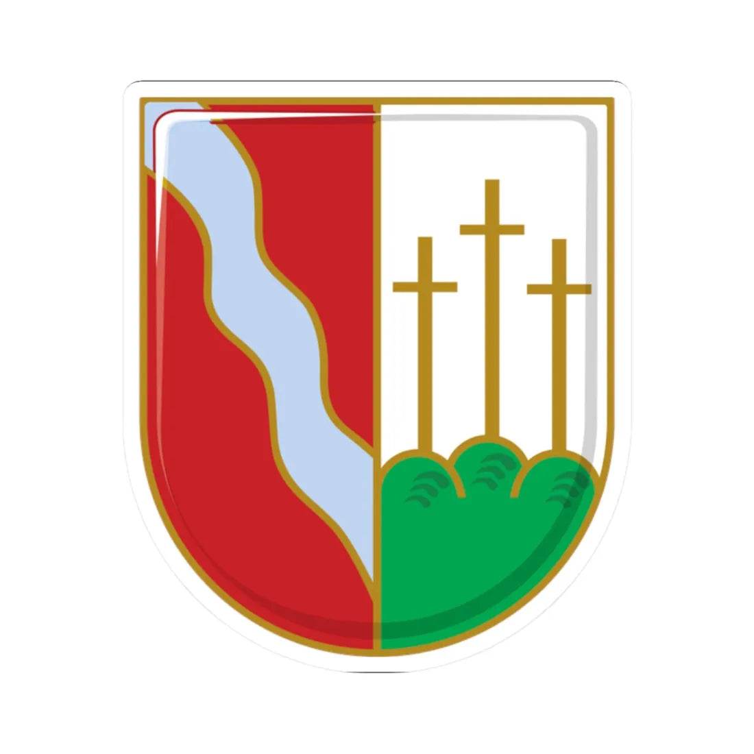 DEU Achsheim Langweid am Lech COA (Germany) (Coat of Arms) STICKER Vinyl Kiss-Cut Decal 2 Inch White - The Sticker Space