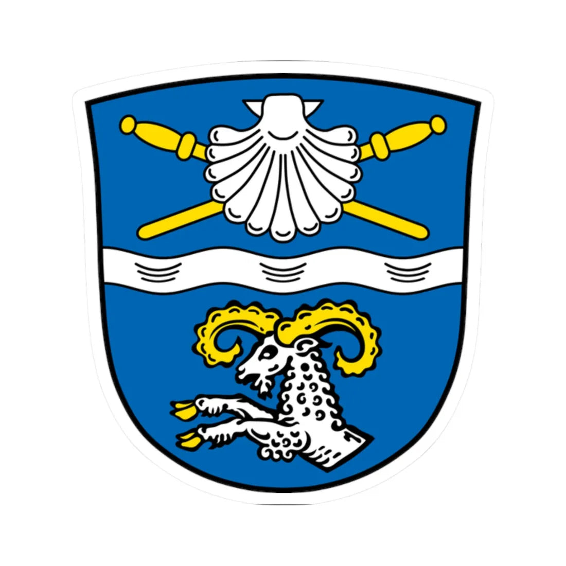 DEU Achslach COA (Germany) (Coat of Arms) STICKER Vinyl Kiss-Cut Decal 2 Inch White - The Sticker Space