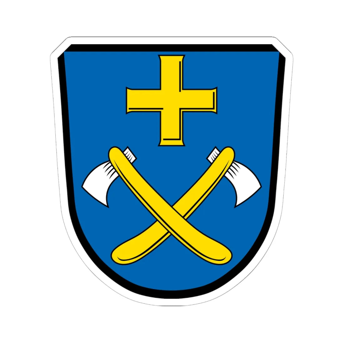 DEU Adelsried COA (Germany) (Coat of Arms) STICKER Vinyl Kiss-Cut Decal 6 Inch White - The Sticker Space