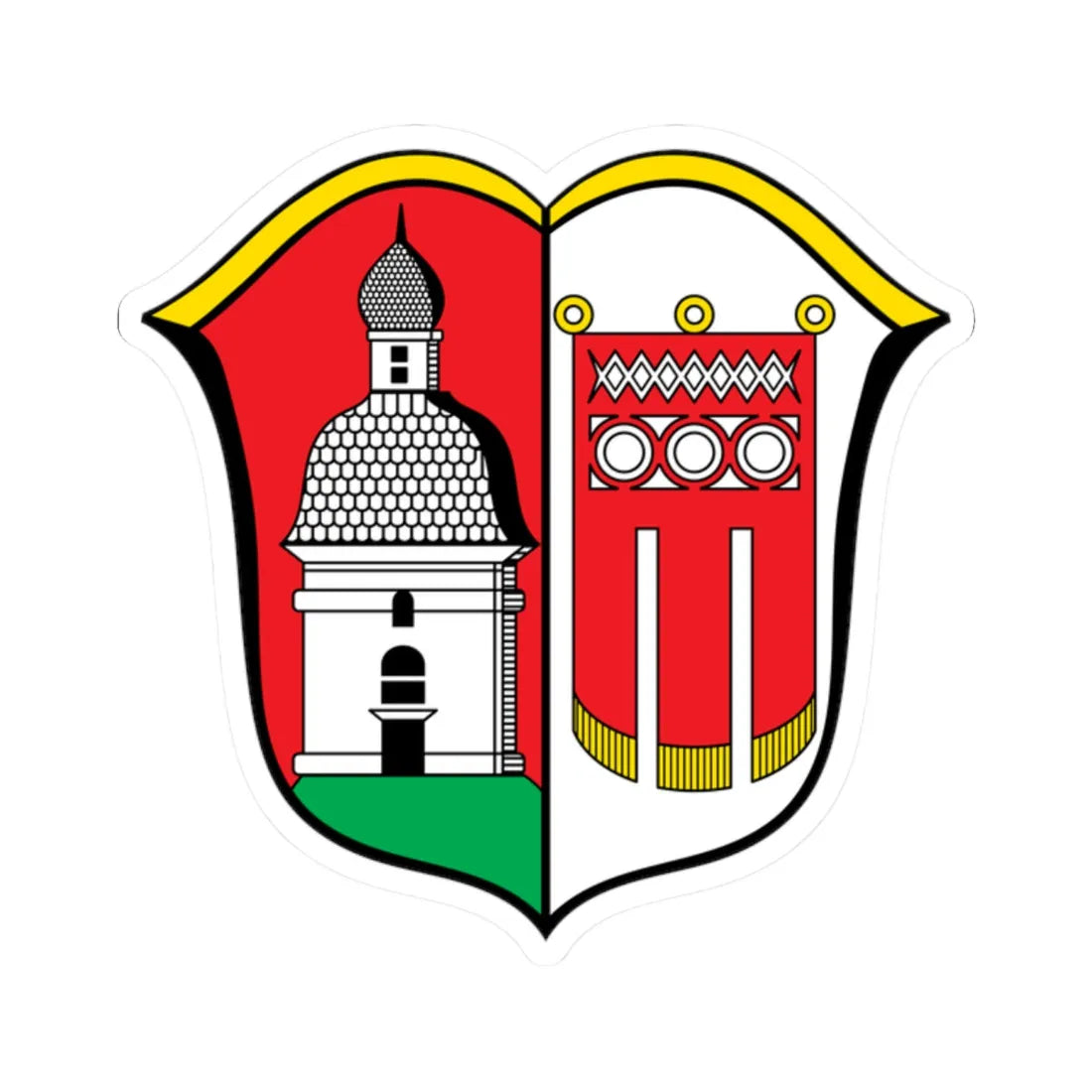 DEU Aislingen COA (Germany) (Coat of Arms) STICKER Vinyl Kiss-Cut Decal 2 Inch White - The Sticker Space