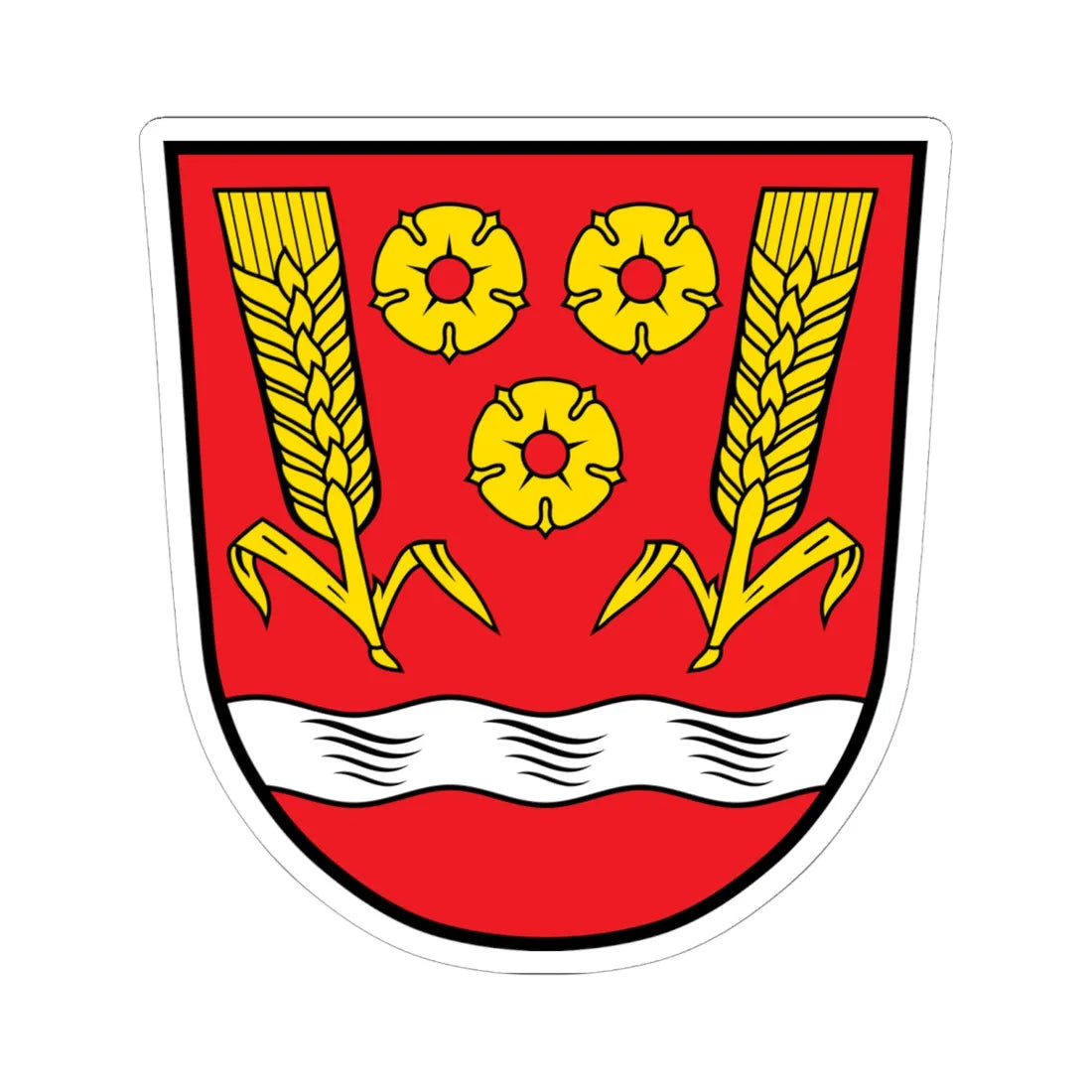 DEU Aiterhofen COA (Germany) (Coat of Arms) STICKER Vinyl Kiss-Cut Decal 6 Inch White - The Sticker Space