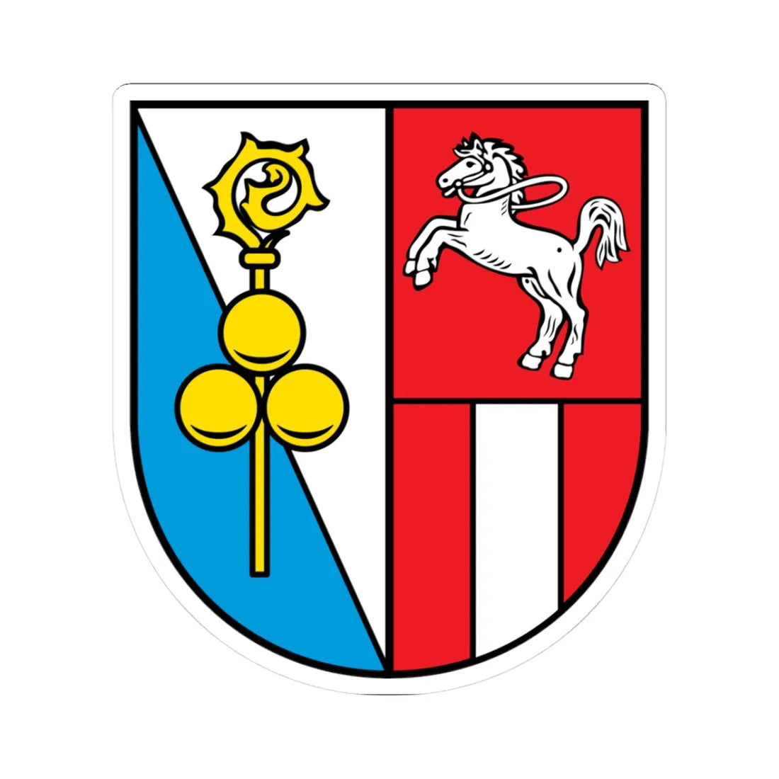 DEU Albaching COA (Germany) (Coat of Arms) STICKER Vinyl Kiss-Cut Decal 3 Inch White - The Sticker Space