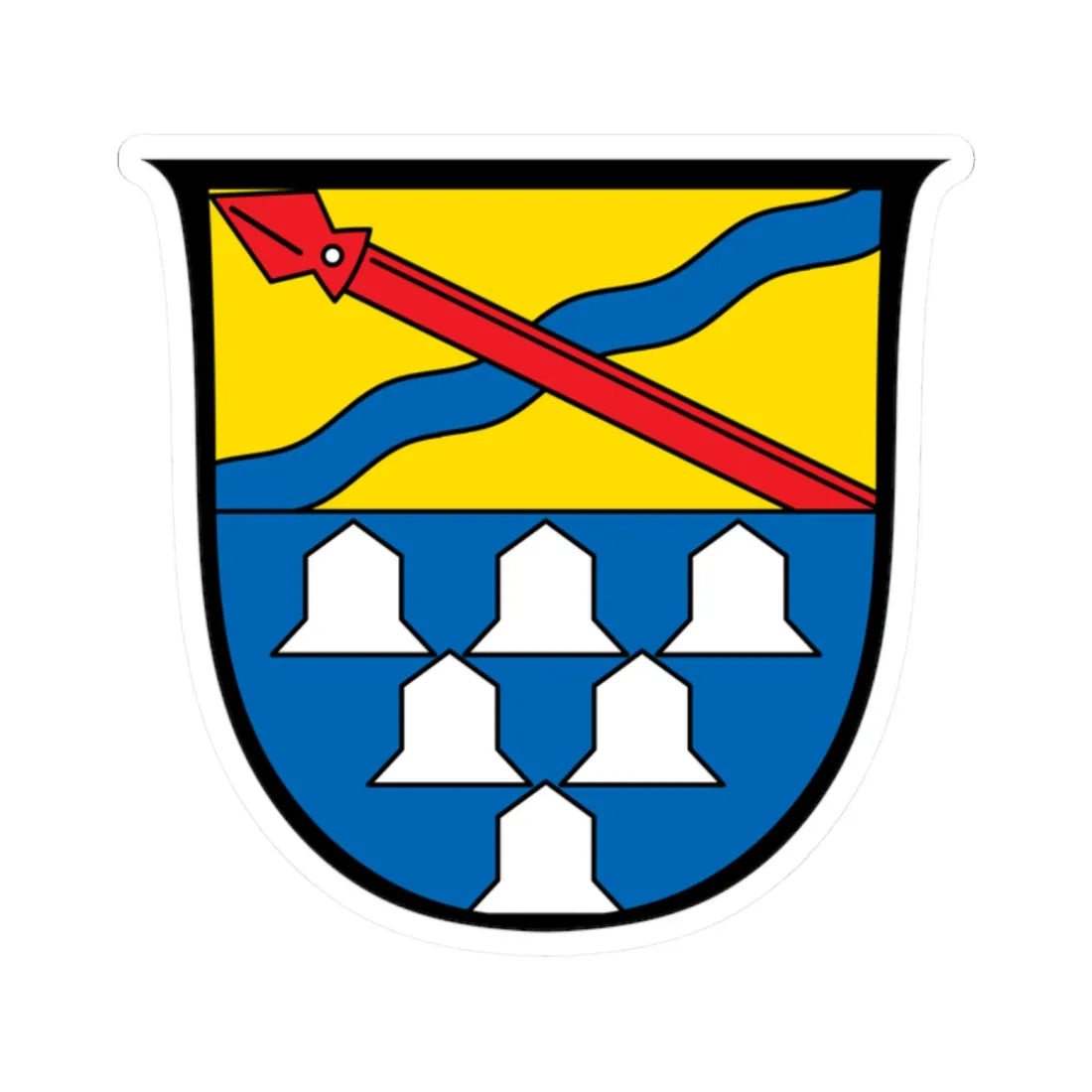 DEU Alesheim COA (Germany) (Coat of Arms) STICKER Vinyl Kiss-Cut Decal 2 Inch White - The Sticker Space