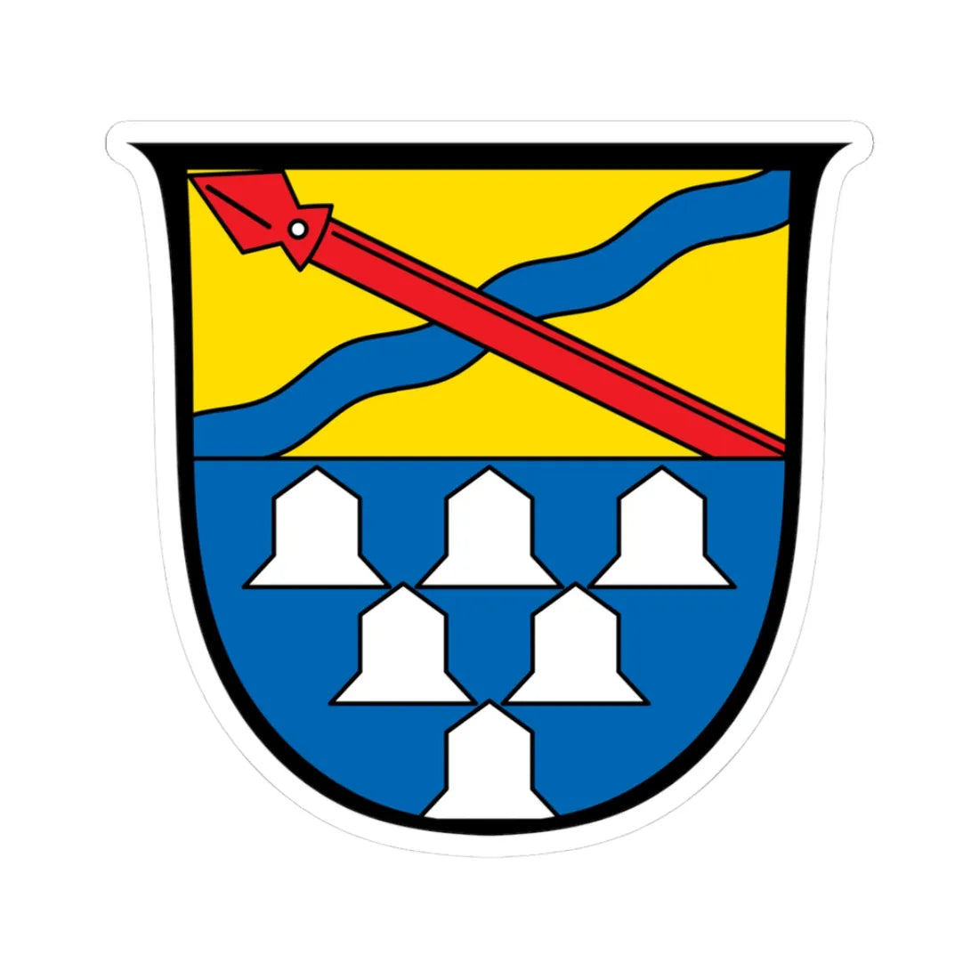 DEU Alesheim COA (Germany) (Coat of Arms) STICKER Vinyl Kiss-Cut Decal 3 Inch White - The Sticker Space