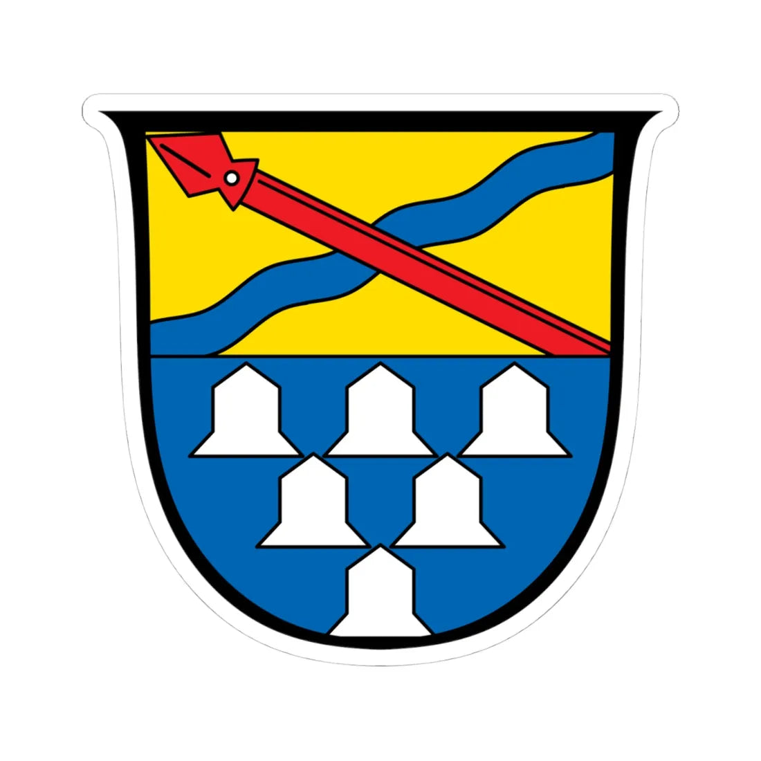 DEU Alesheim COA (Germany) (Coat of Arms) STICKER Vinyl Kiss-Cut Decal 4 Inch White - The Sticker Space