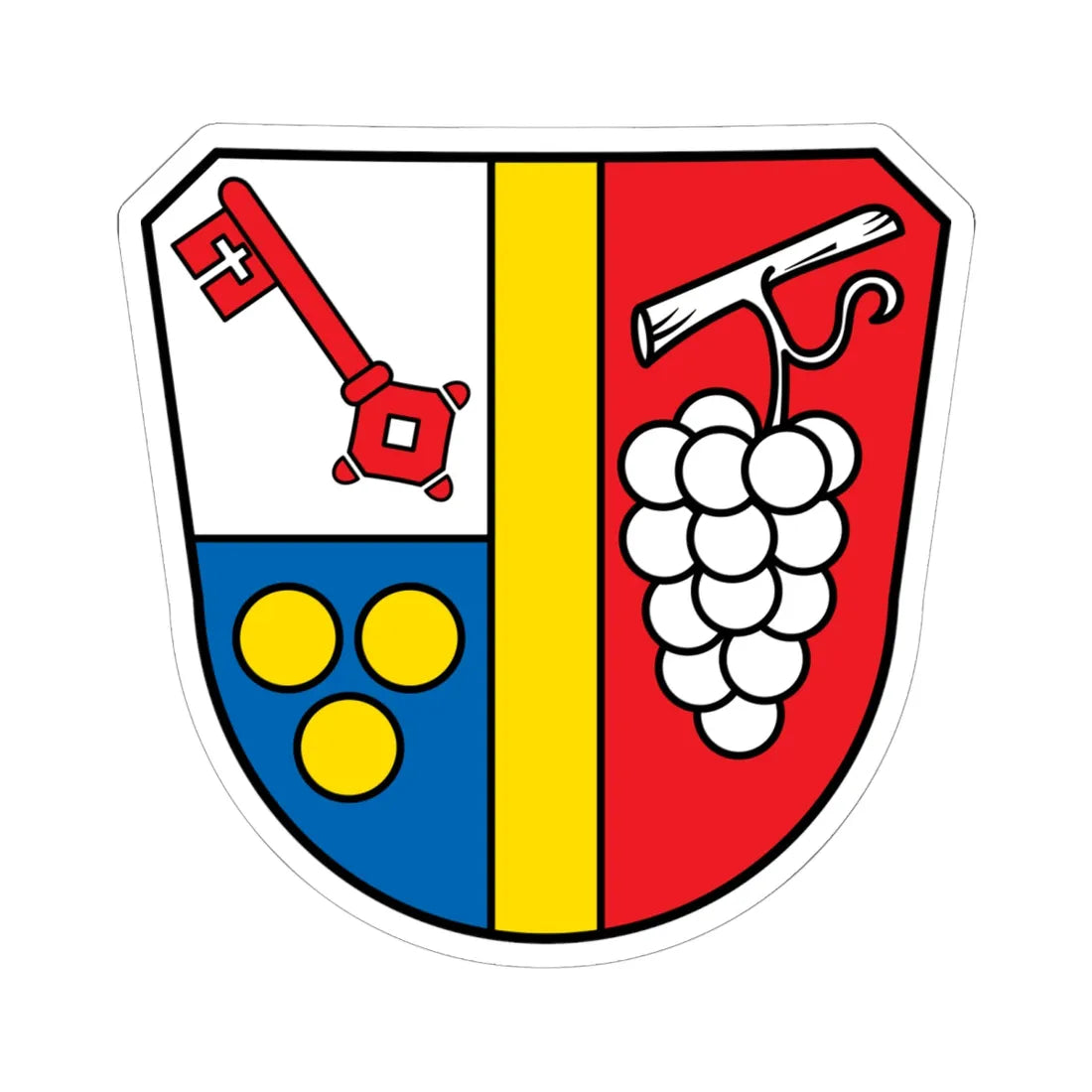 DEU Aletshausen COA (Germany) (Coat of Arms) STICKER Vinyl Kiss-Cut Decal 6 Inch White - The Sticker Space