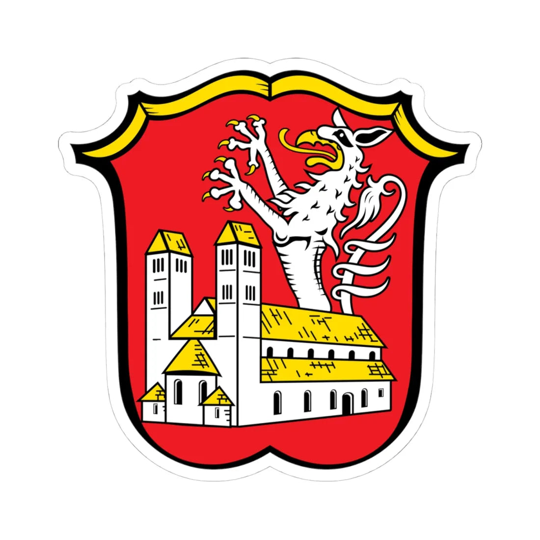DEU Altenstadt Oberbayern COA (Germany) (Coat of Arms) STICKER Vinyl Kiss-Cut Decal 4 Inch White - The Sticker Space