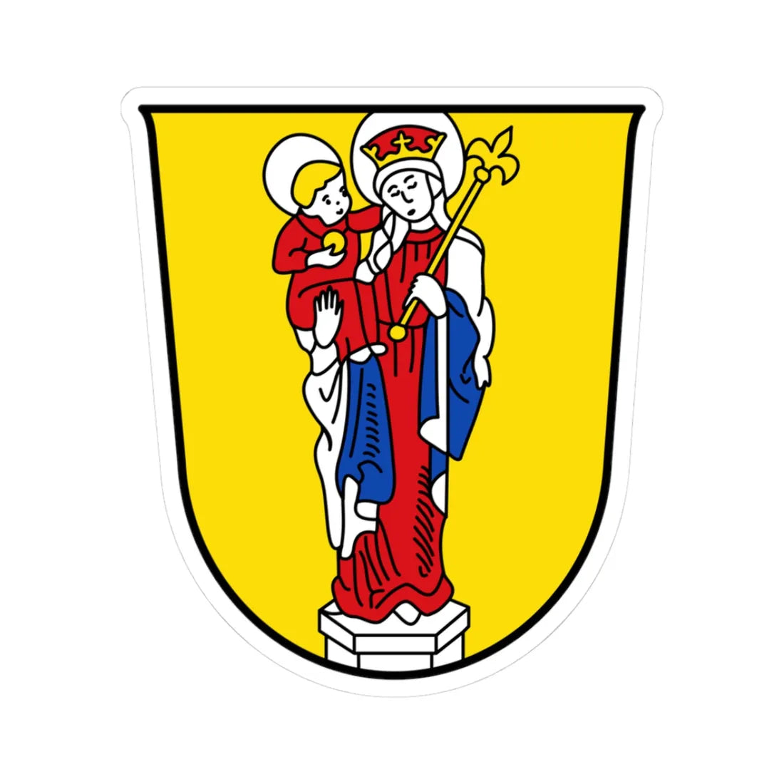 DEU Altoetting COA (Germany) (Coat of Arms) STICKER Vinyl Kiss-Cut Decal 3 Inch White - The Sticker Space