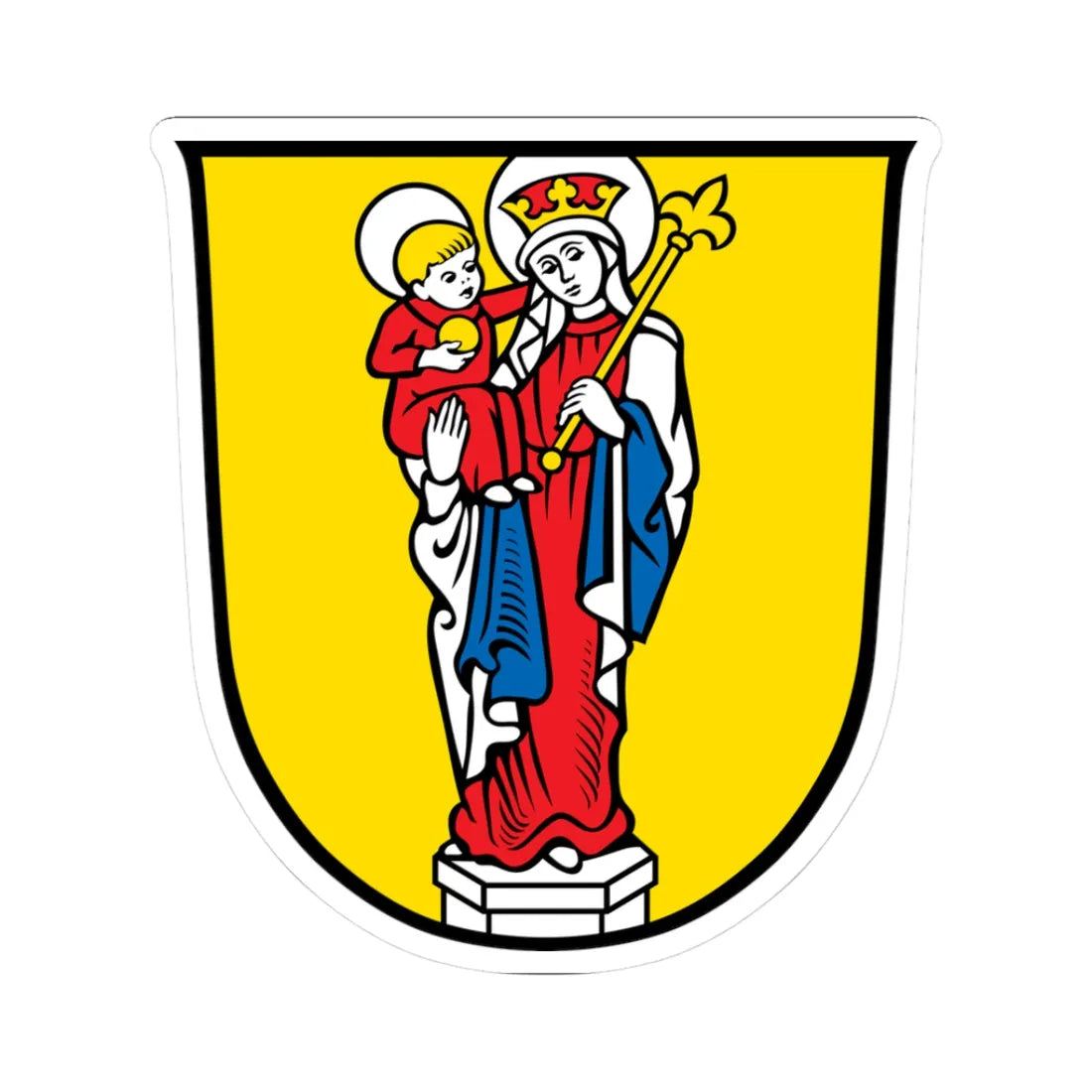 DEU Altötting COA (Germany) (Coat of Arms) STICKER Vinyl Kiss-Cut Decal 3 Inch White - The Sticker Space