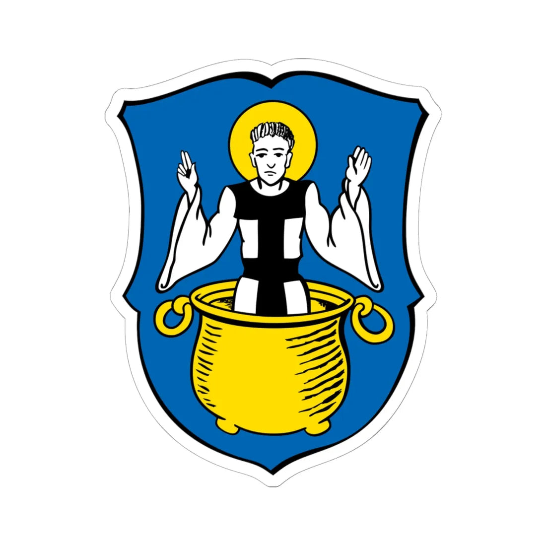 DEU Amerdingen COA (Germany) (Coat of Arms) STICKER Vinyl Kiss-Cut Decal 6 Inch White - The Sticker Space