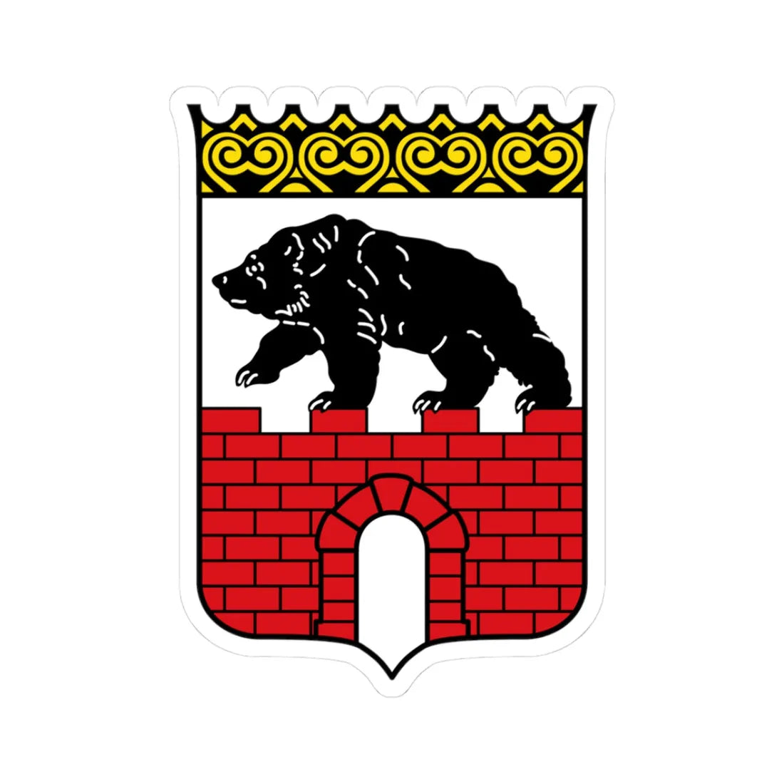 DEU Anhalt 1924-1945 COA (Germany) (Coat of Arms) STICKER Vinyl Kiss-Cut Decal 3 Inch White - The Sticker Space