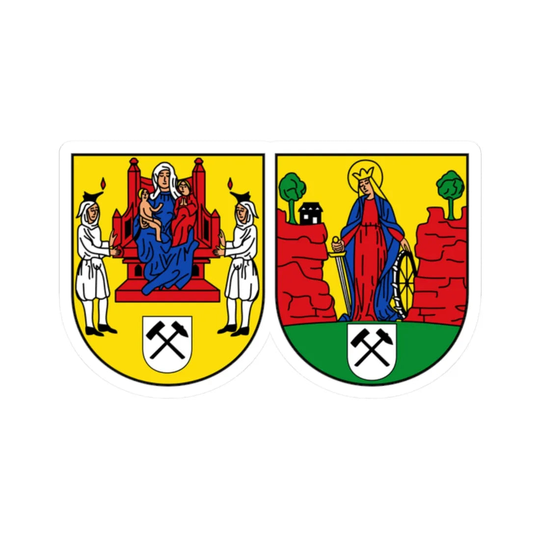 DEU Annaberg-Buchholz COA (Germany) (Coat of Arms) STICKER Vinyl Kiss-Cut Decal 2 Inch White - The Sticker Space