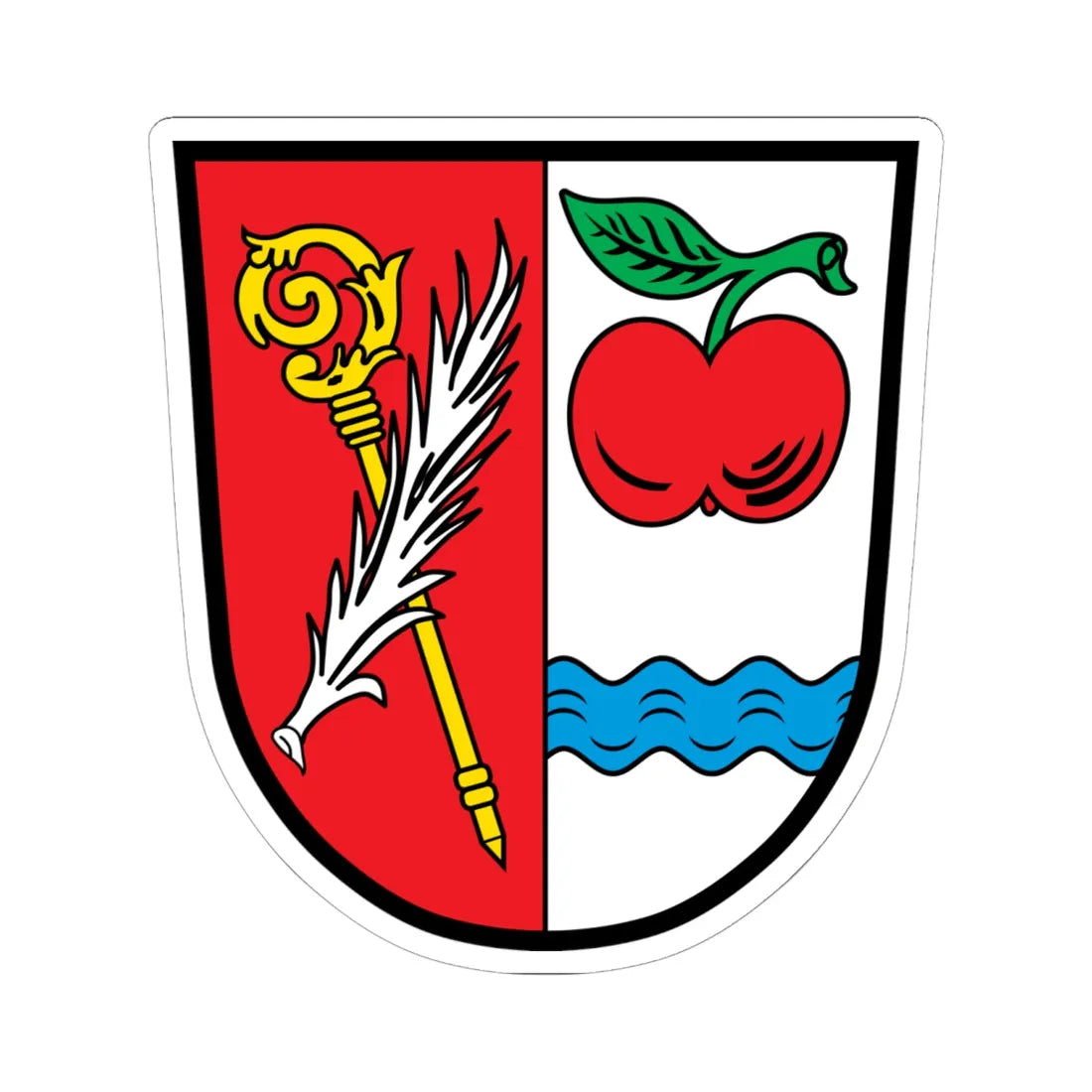 DEU Apfeltrach COA (Germany) (Coat of Arms) STICKER Vinyl Kiss-Cut Decal 6 Inch White - The Sticker Space