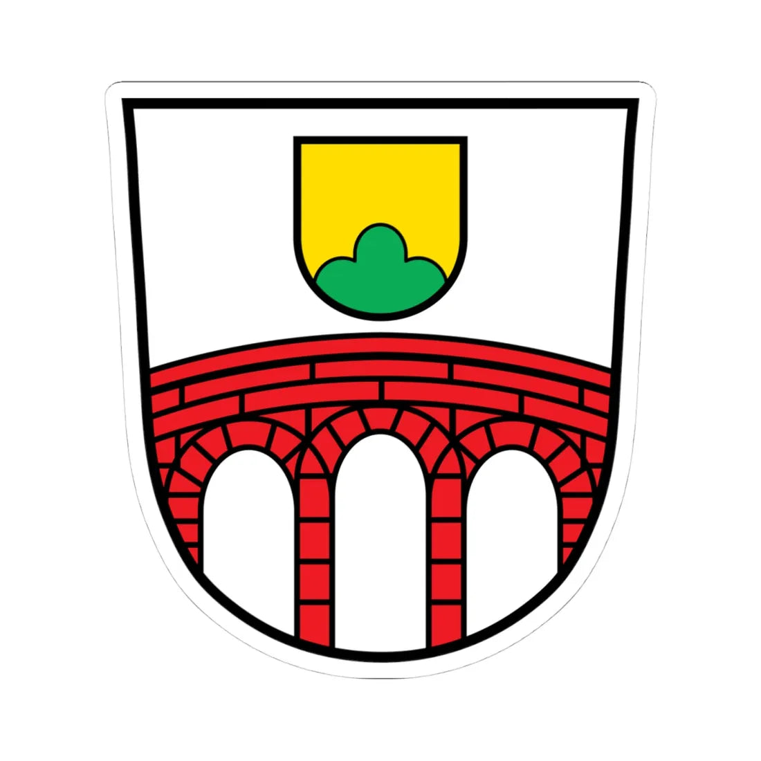 DEU Arnbruck COA (Germany) (Coat of Arms) STICKER Vinyl Kiss-Cut Decal 4 Inch White - The Sticker Space