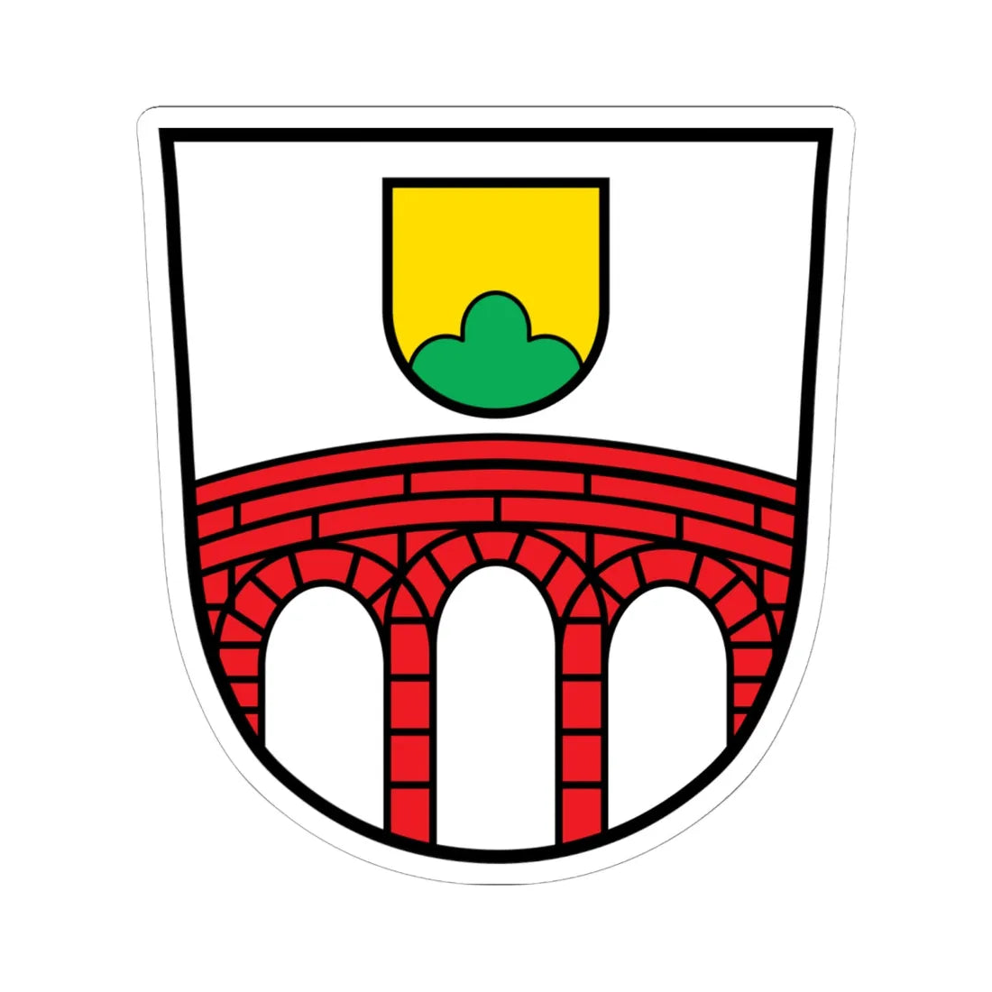 DEU Arnbruck COA (Germany) (Coat of Arms) STICKER Vinyl Kiss-Cut Decal 6 Inch White - The Sticker Space