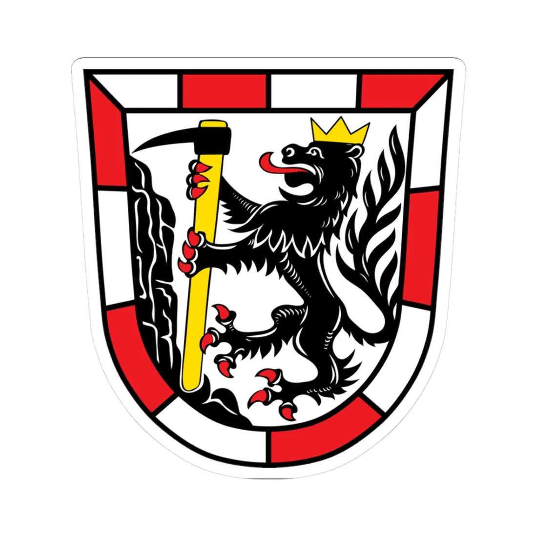 DEU Arzberg Oberfranken COA (Germany) (Coat of Arms) STICKER Vinyl Kiss-Cut Decal 3 Inch White - The Sticker Space