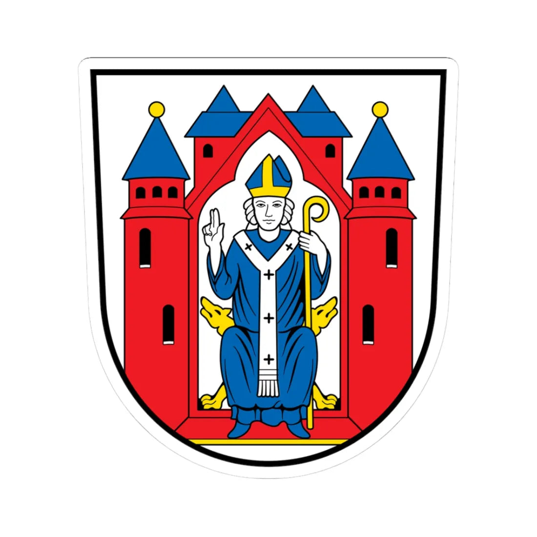 DEU Aschaffenburg COA (Germany) (Coat of Arms) STICKER Vinyl Kiss-Cut Decal 3 Inch White - The Sticker Space