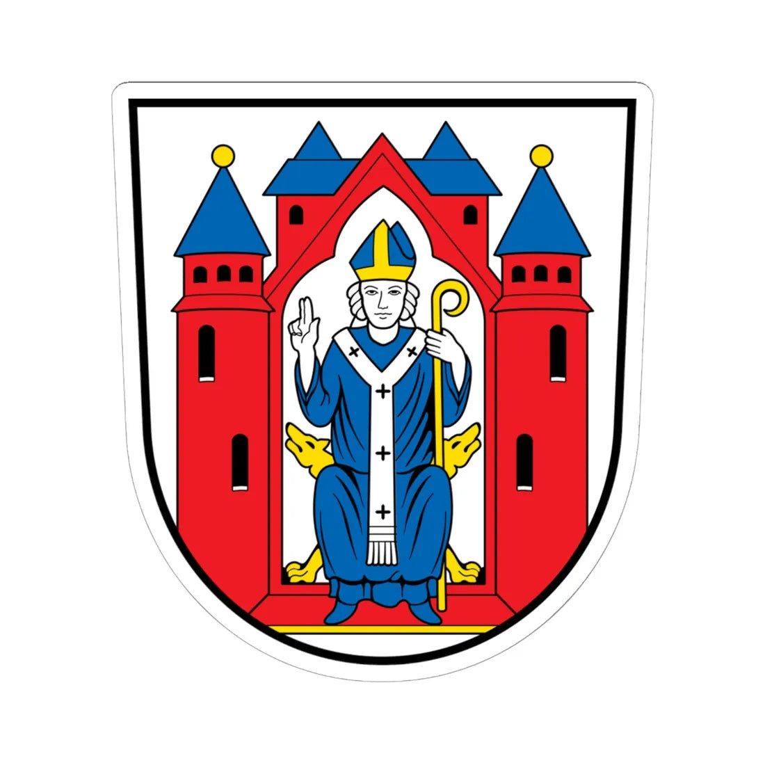 DEU Aschaffenburg COA (Germany) (Coat of Arms) STICKER Vinyl Kiss-Cut Decal 6 Inch White - The Sticker Space