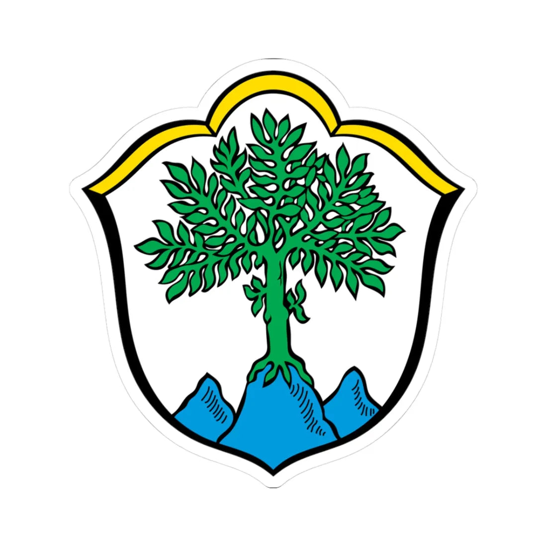 DEU Aschau im Chiemgau COA (Germany) (Coat of Arms) STICKER Vinyl Kiss-Cut Decal 3 Inch White - The Sticker Space
