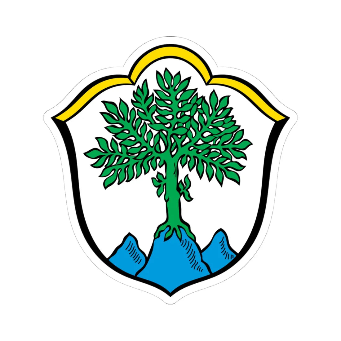 DEU Aschau im Chiemgau COA (Germany) (Coat of Arms) STICKER Vinyl Kiss-Cut Decal 4 Inch White - The Sticker Space
