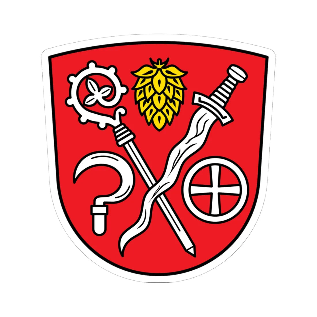 DEU Attenhofen COA (Germany) (Coat of Arms) STICKER Vinyl Kiss-Cut Decal 4 Inch White - The Sticker Space