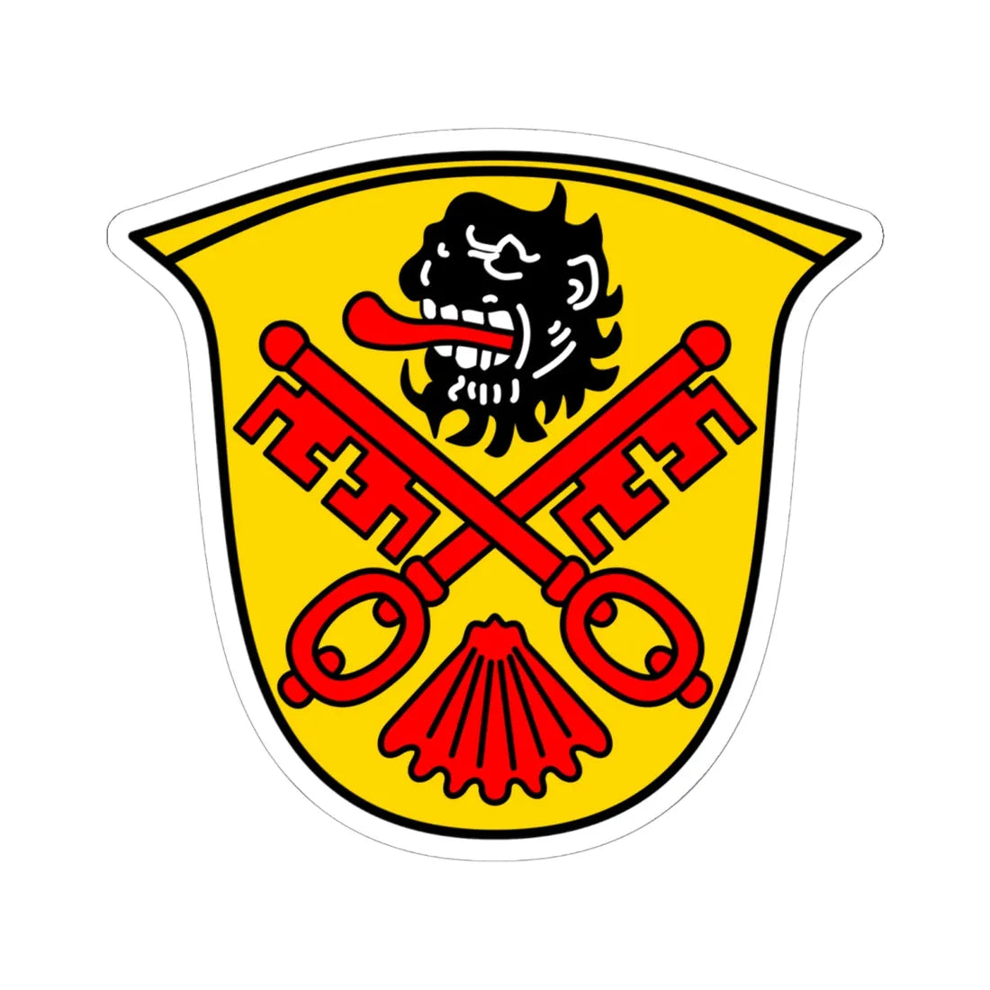 DEU Aufham COA (Germany) (Coat of Arms) STICKER Vinyl Kiss-Cut Decal 6 Inch White - The Sticker Space