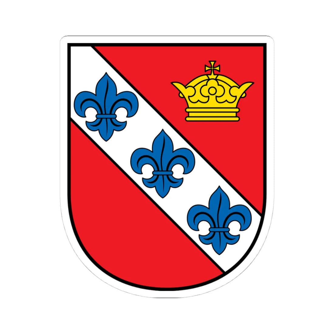 DEU Aufhausen Oberpfalz COA (Germany) (Coat of Arms) STICKER Vinyl Kiss-Cut Decal 4 Inch White - The Sticker Space