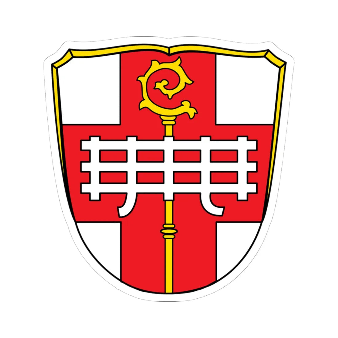 DEU Aura an der Saale COA (Germany) (Coat of Arms) STICKER Vinyl Kiss-Cut Decal 4 Inch White - The Sticker Space